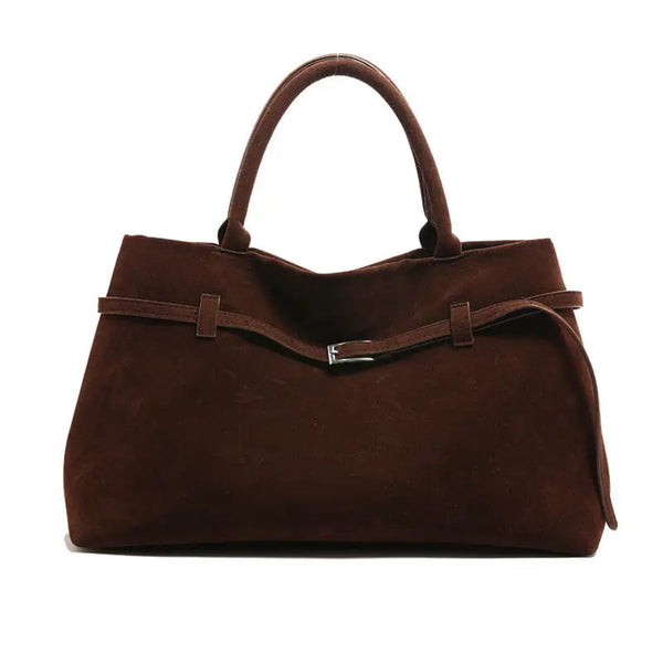 The Vintage Suede Tote Bag - Brown