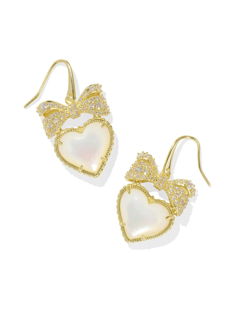 Kendra Scott Haisley Heart Drop Earrings - Gold Ivory MOP