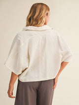 Boardwalk Drape Sleeve Blouse - Cream