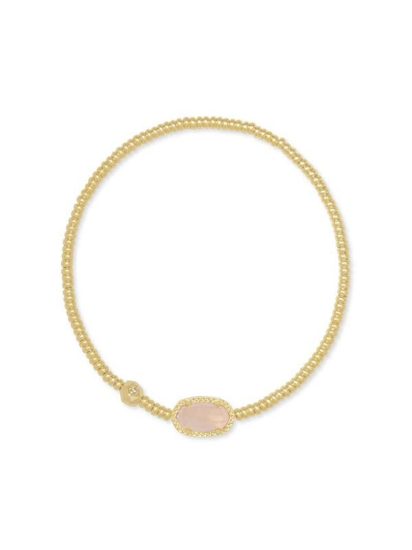 Kendra Scott Grayson Stretch Bracelet - Gold Rose Quartz