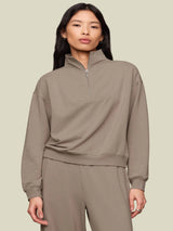 Z Supply Gate Check Modal Sweatshirt - Wild Mushroom