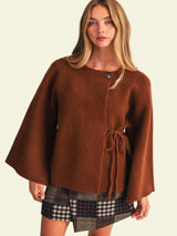 The Effortless Knit Wrap Top - Ginger