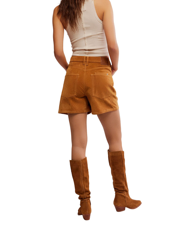 Free People Tippi Vegan Suede Short - Dark Honey