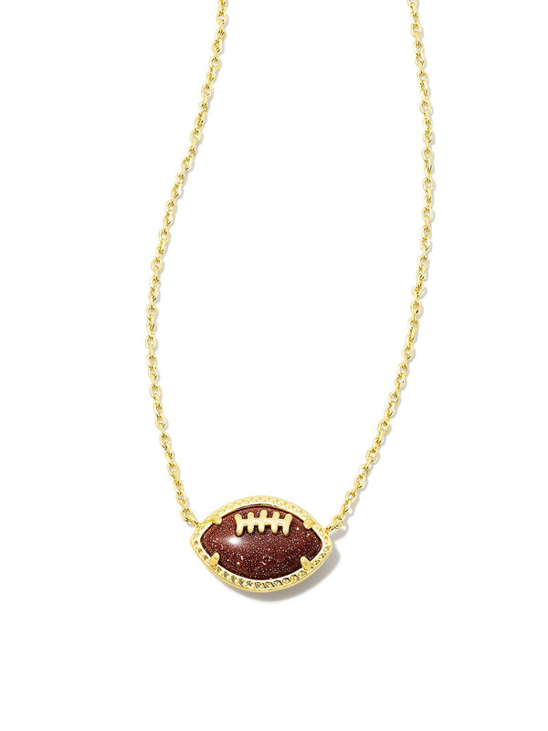 Kendra Scott Football Short Pendant Necklace - Gold Orange Goldstone