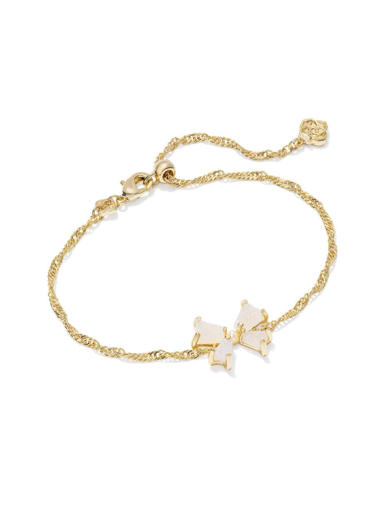 Kendra Scott Blair Bow Small Chain Bracelet - Gold Iridescent Drusy