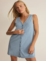 Z Supply Solace Denim Mini Dress - Ocean Air Indigo