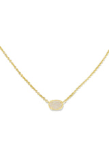 Kendra Scott Emilie Short Pendant Necklace - Gold Iridescent Drusy