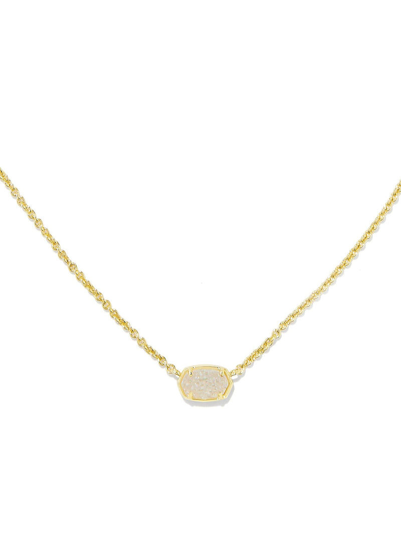 Kendra Scott Emilie Short Pendant Necklace - Gold Iridescent Drusy