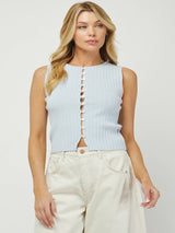 The Everyday Ribbed Top - Sky