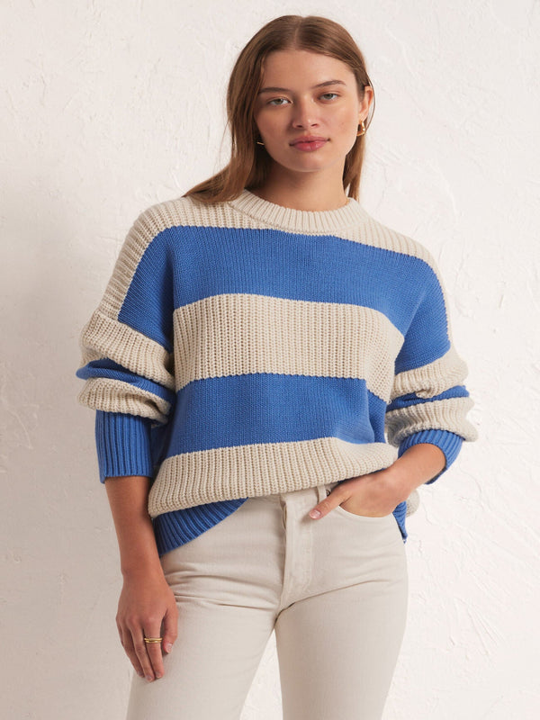 Z Supply Fresca Stripe Sweater - Blue Isle