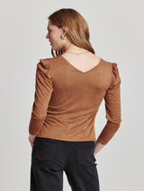 Another Love Shay Suede Top - Toffee