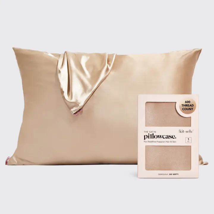 Kitsch Satin Standard Pillowcase - Champagne