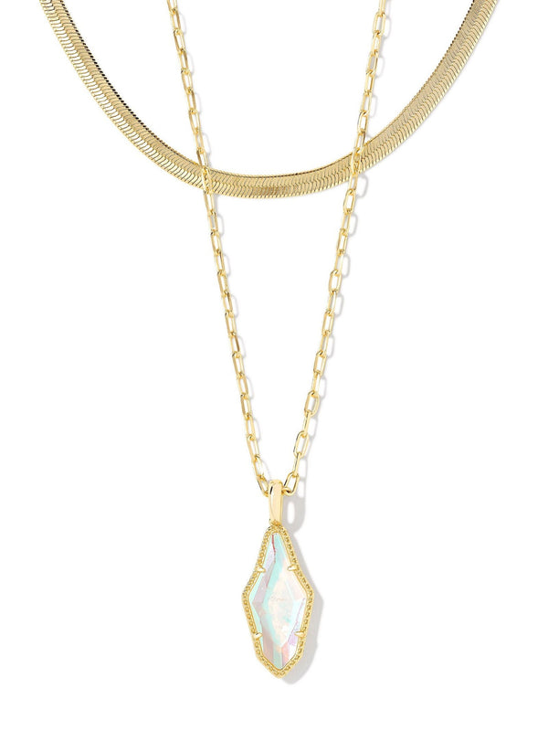 Kendra Scott Evelyn Multi Strand Necklace - Gold Rock Crystal Dichroic