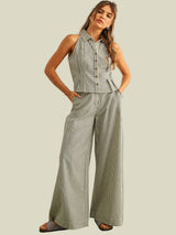 Coastal Cafe Stripe Set - Brown