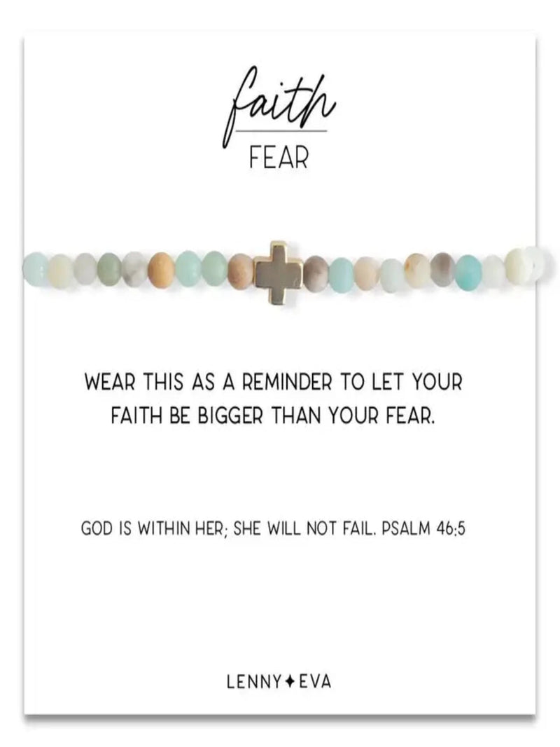 Faith Over Fear Cross Bracelet