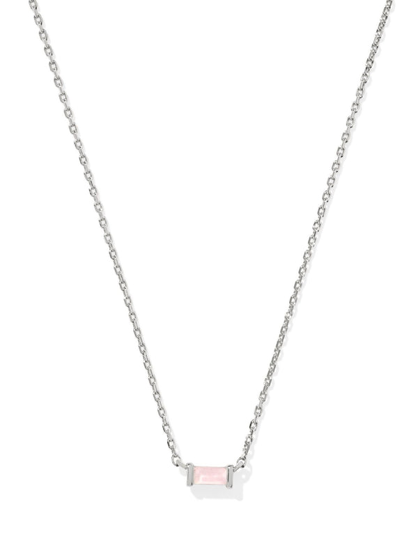 Kendra Scott Juliette Pendant Necklace - Silver Rose Quartz