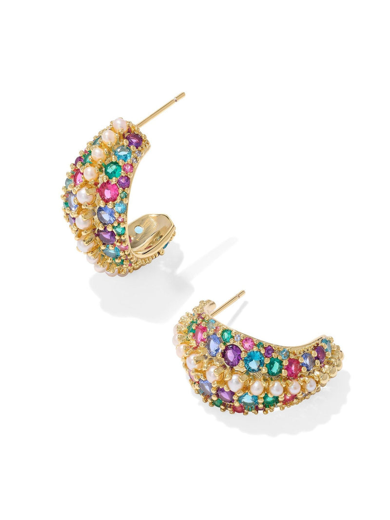 Kendra Scott Krista Hoop Earrings - Gold Multi Mix