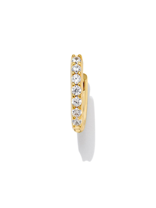 Kendra Scott Addison Crystal Huggie Earring - Gold White Crystal