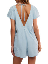 Free People Free Fall Denim Romper - Water