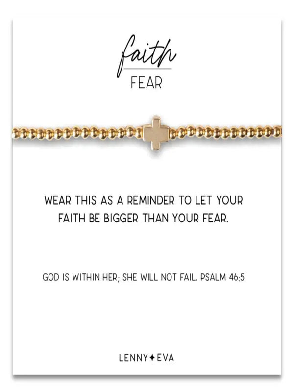 Faith Over Fear Cross Bracelet