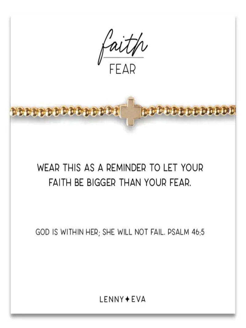 Faith Over Fear Cross Bracelet