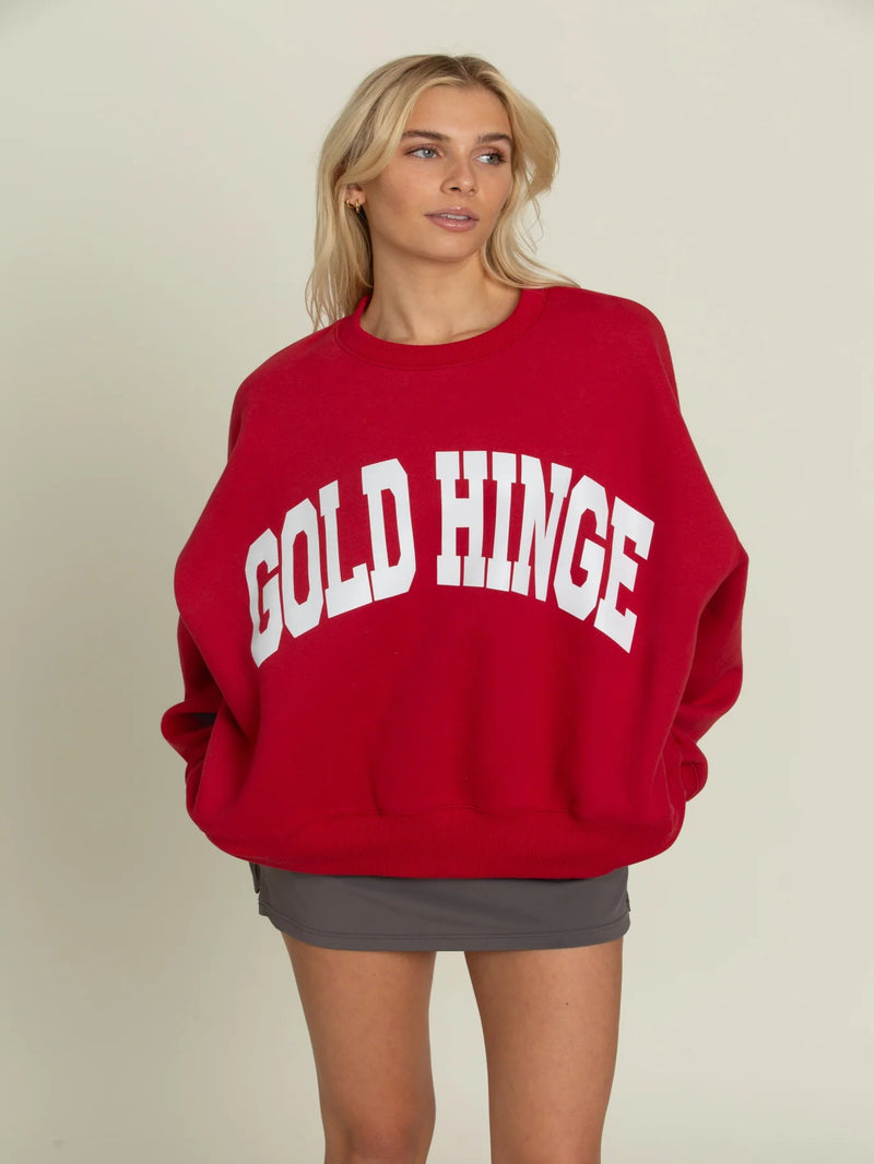 Gold Hinge Wide Arm Sweatshirt - Ruby