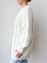 Brunette The Label Cable Knit Big Sister Sweater - Cream