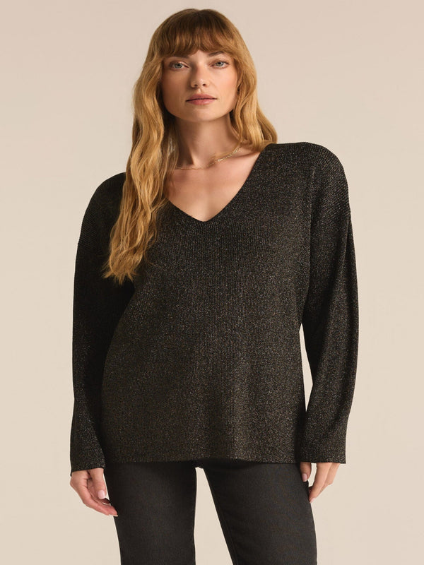 Z Supply Goldie V Neck Sweater - Black