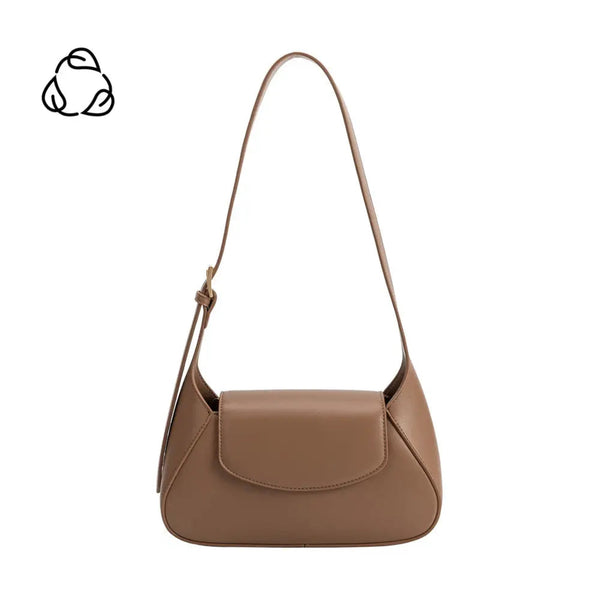 Melie Bianco Melody Recycled Vegan Shoulder Bag - Mocha