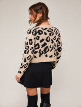 Bow Bliss Cardigan Sweater - Leopard