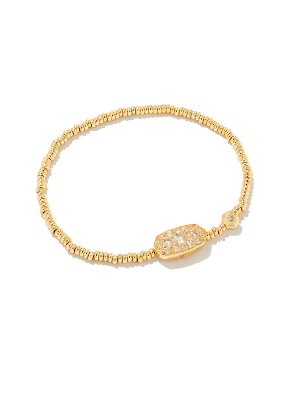 Kendra Scott Grayson Stretch Bracelet - Gold White Crystal