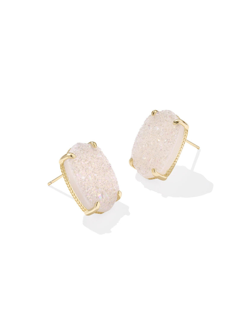 Kendra Scott Daphne Large Stud Earrings - Gold Iridescent Drusy