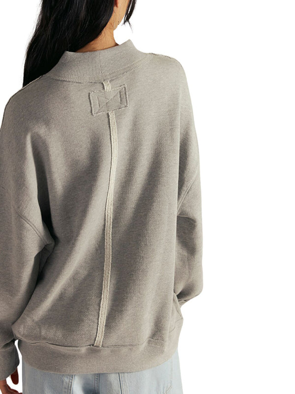 Free People Palm Springs Turtle Pullover - Heather Grey