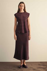 Dotted Romance Skirt- Wine