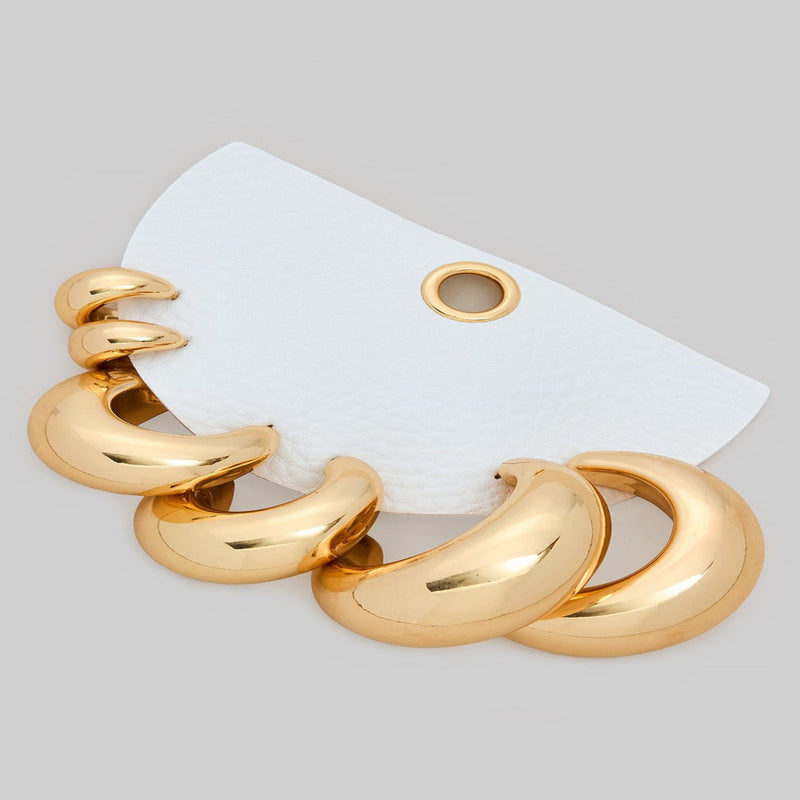 Three Pair Hollow Hoop Earring Set - Gold