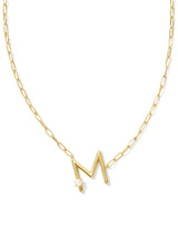 Kendra Scott Pearl Letter Short Pendent - Gold White Pearl