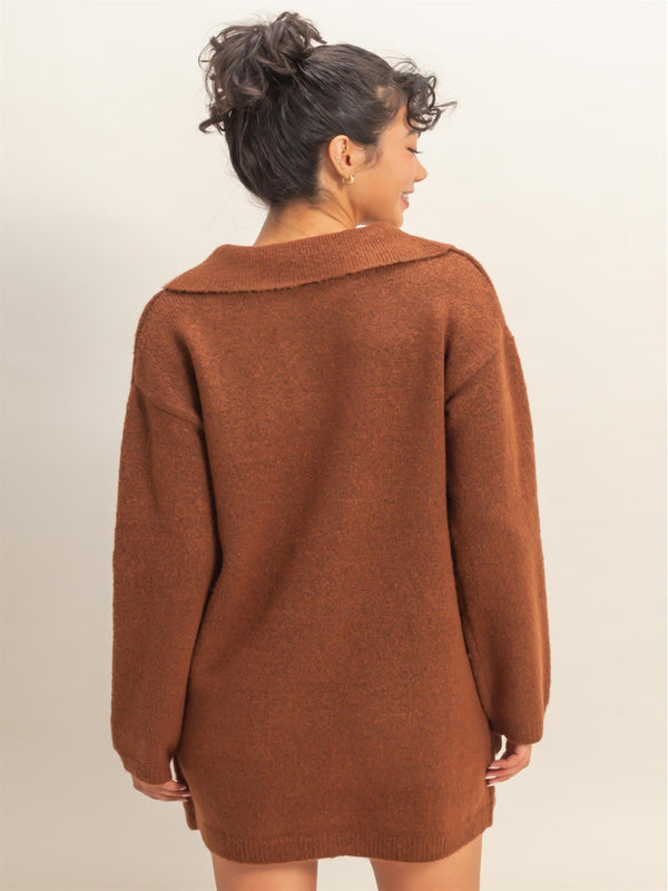 The Hostess Sweater Dress - Chestnut