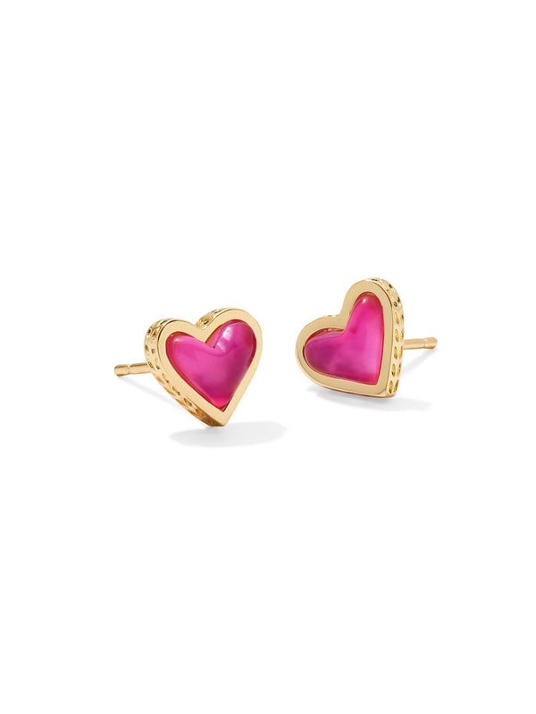 Kendra Scott Framed Ari Heart Stud Earrings - Gold Azalea Illusion