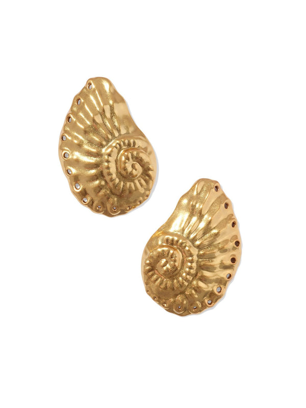 Kendra Scott Marina Statement Stud Earrings - Vintage Gold Metal