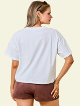 Born Wild Top - Off White/Brown
