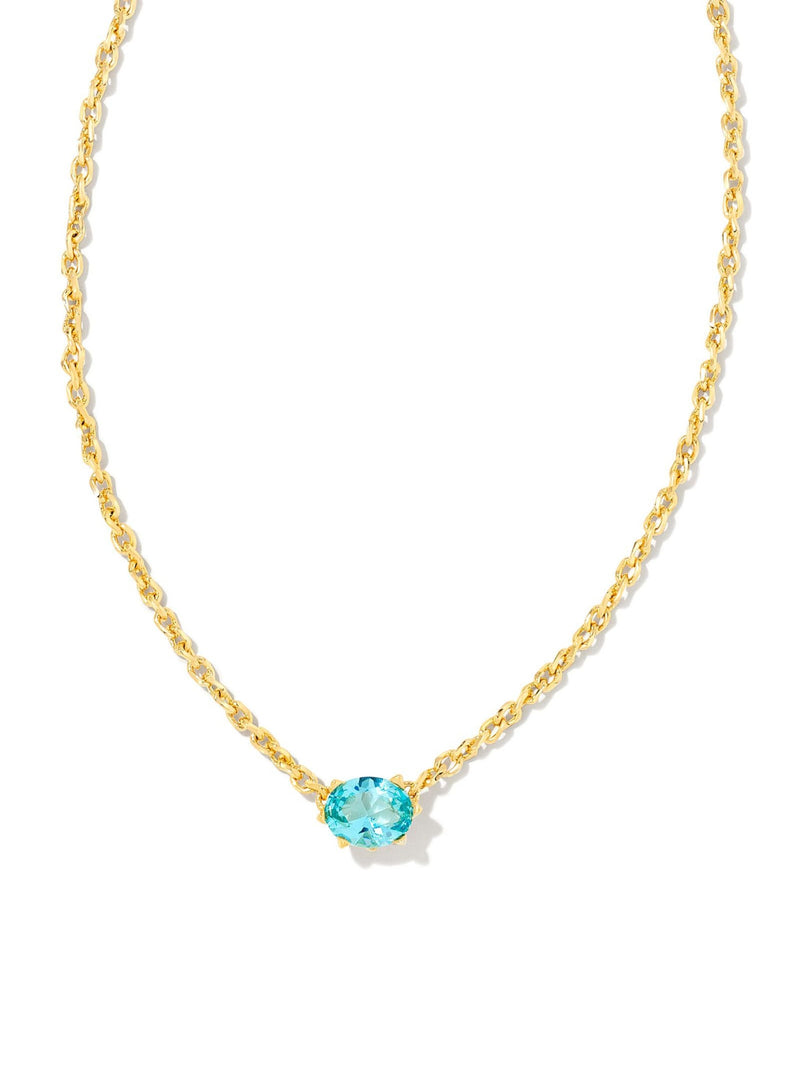 Kendra Scott Cailin Pendant Necklace - Gold Aqua Crystal