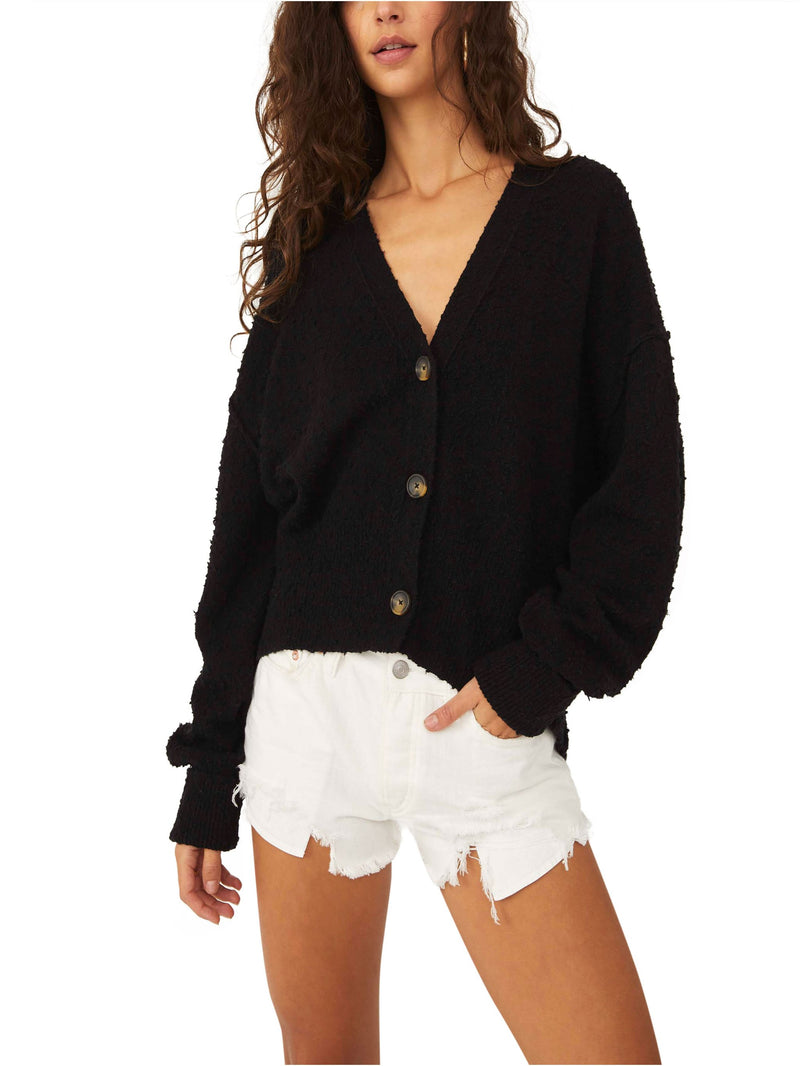 Free People Found My Friend Cardigan - Black