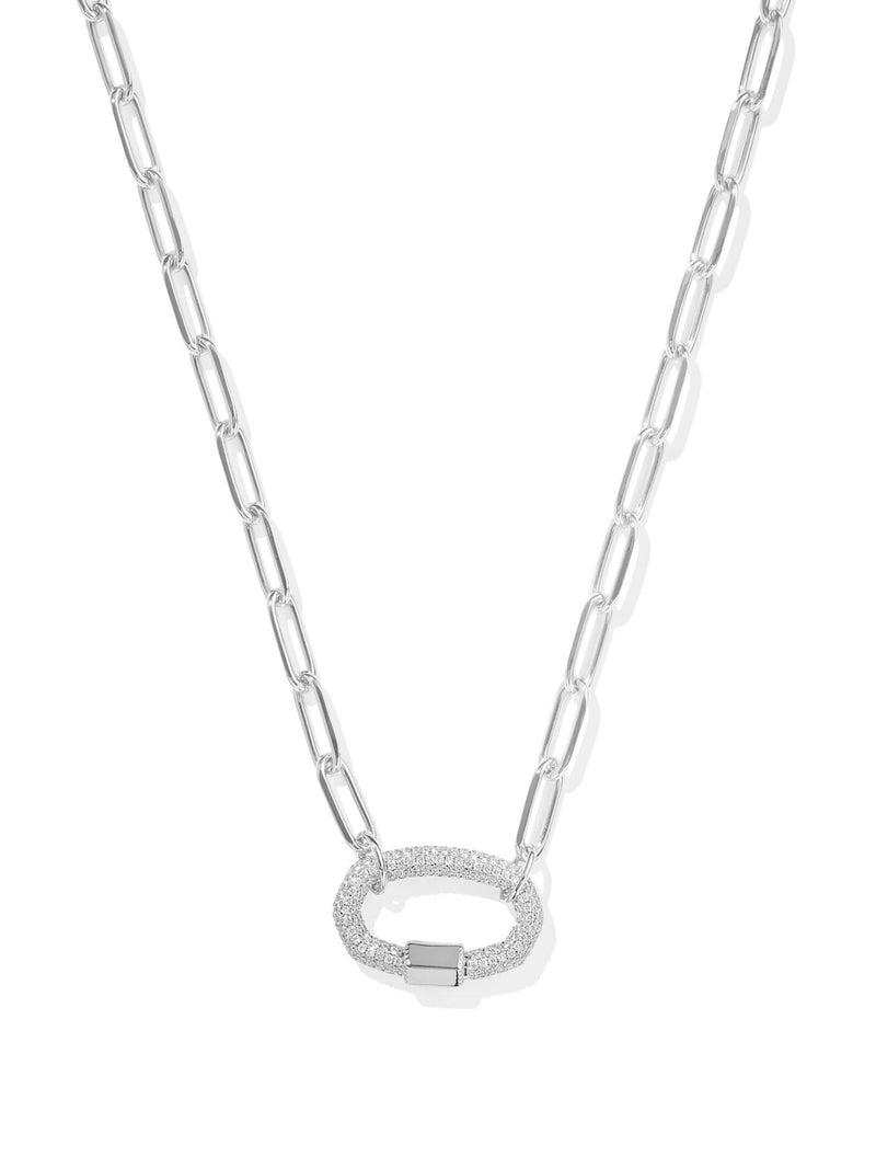 Kendra Scott Emery Link And Chain Necklace - Silver White Crystal