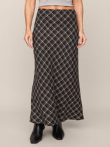 Z Supply Europa Plaid Skirt - Ash Black