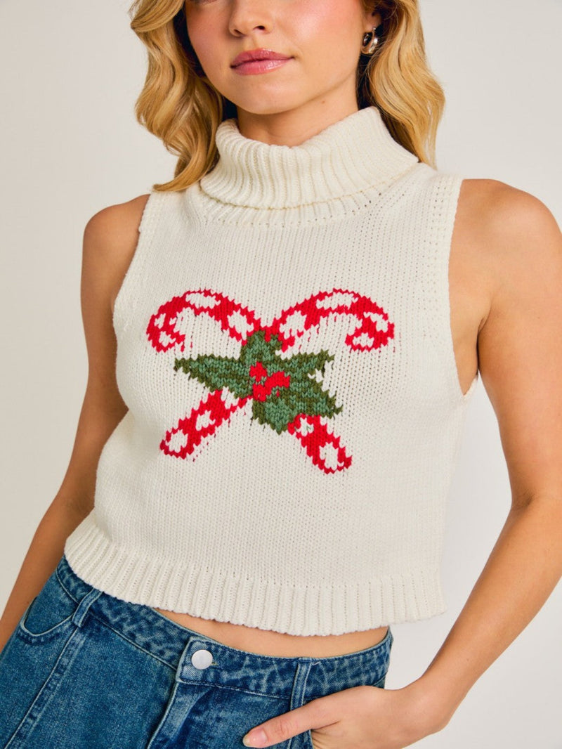 Vintage Holiday Graphic Sweater - White