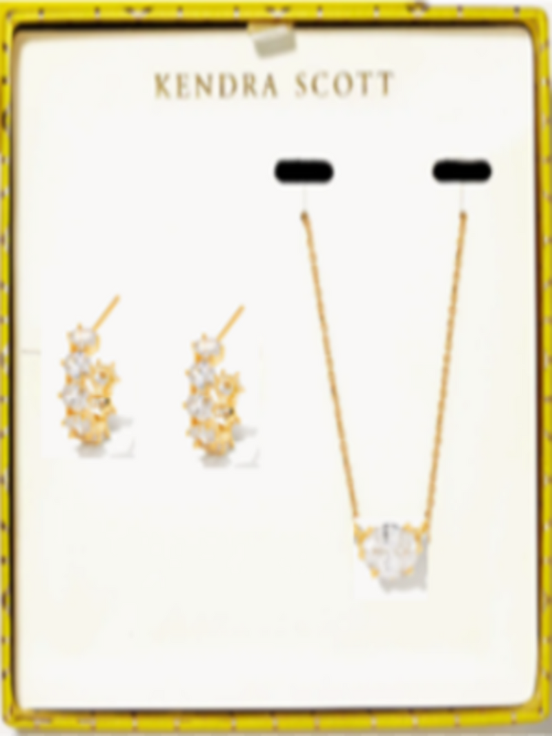 Kendra Scott Cailin Crystal Gift Set - Gold White Crystal