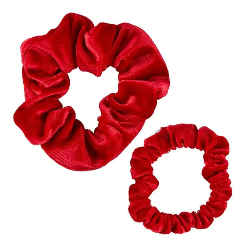 Holiday Velvet Scrunchie Present - Red