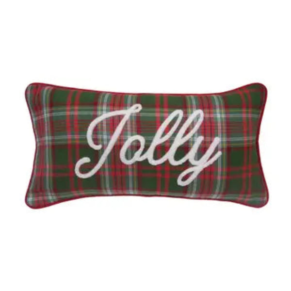 Christmas Jolly Throw Pillow - Plaid