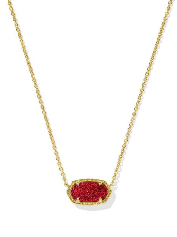 Kendra Scott Elisa Necklace - Gold Bright Red Drusy