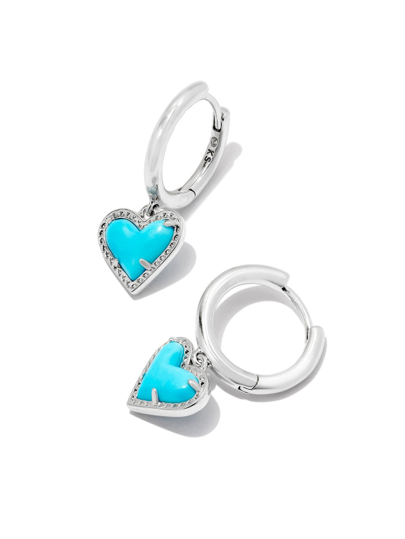 Kendra Scott Ari Heart Huggie Earrings - Rhode Turquoise